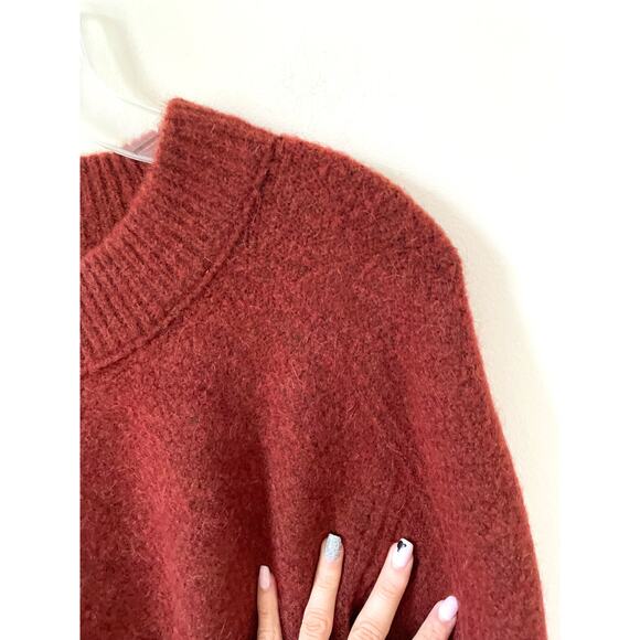 Madewell Cable Alpaca Wool Crew Pullover Sweater Rust Orange Size 3X Plus NEW - Picture 4 of 9